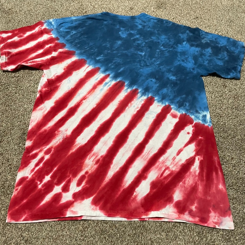 Liquid Blue USA American Flag Tie Dye Patriotic Graphic T-Shirt - Picture 2 of 3